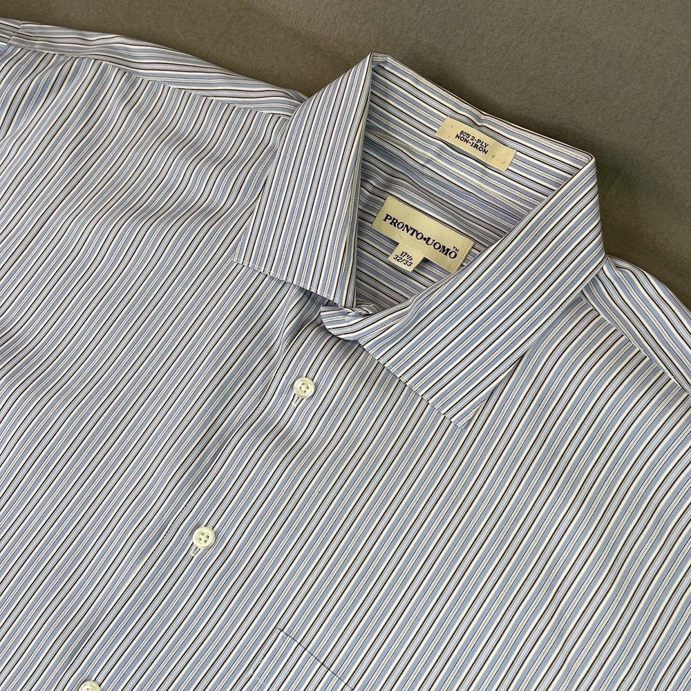 Pronto Uomo Non-Iron Men's Stripped - Long Sleeves - 2XL - 17.5 32/33